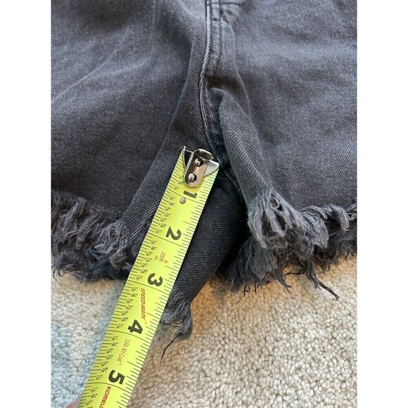 WILD FABLE Womens Highest Rise Black Denim Shorts Cutoff Button Fly Distressed 4 - Picture 9 of 9